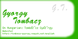 gyorgy tombacz business card